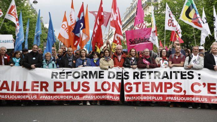 French unions rally on International Workers' Day