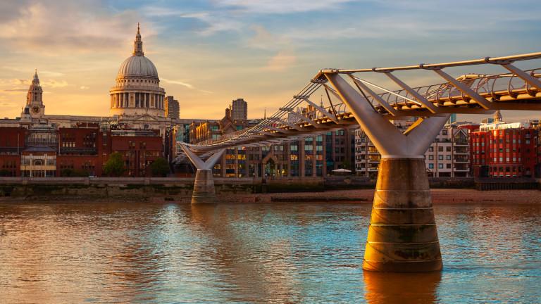 London St Paul Pauls cathedral from Millennium