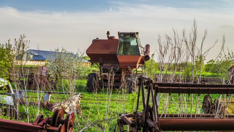 Old abandoned harvester