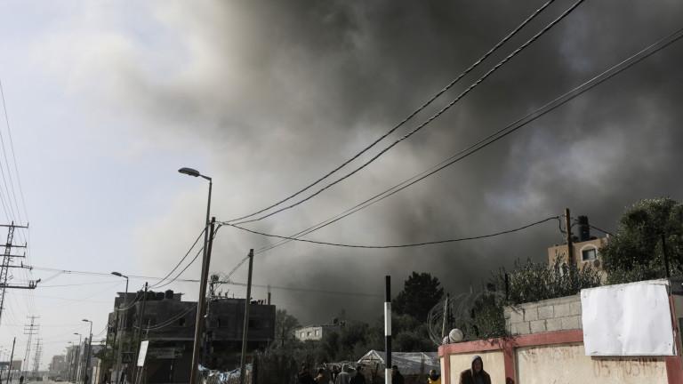 Israeli airstrikes at Al Nuseirat refugee camp in central Gaza Strip
