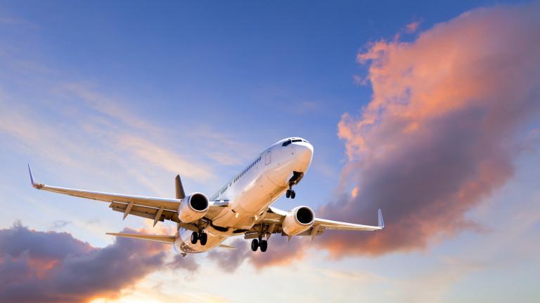 Aeroplane Coming in to Land at Sunset