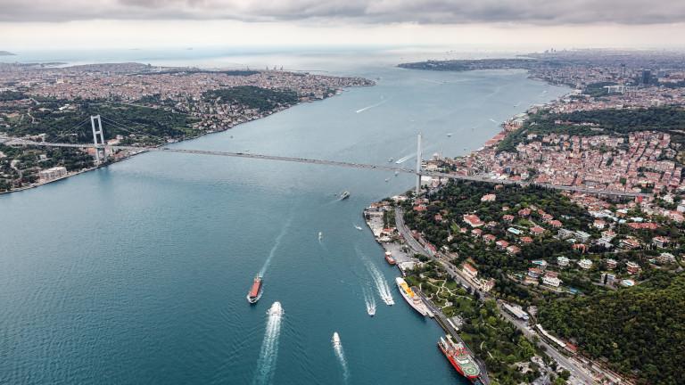 Aerial view of Istanbul. Bosphorus Bridge