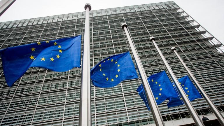European Union flags at half mast in honour of victims of terrorist attacks in Spain