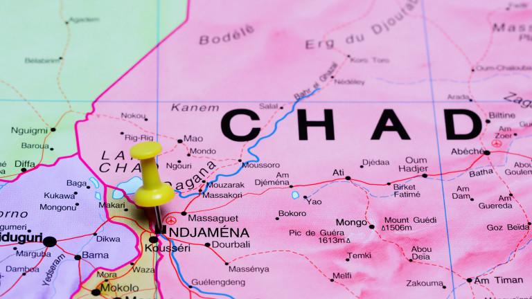 Ndjamena pinned on a map of Africa