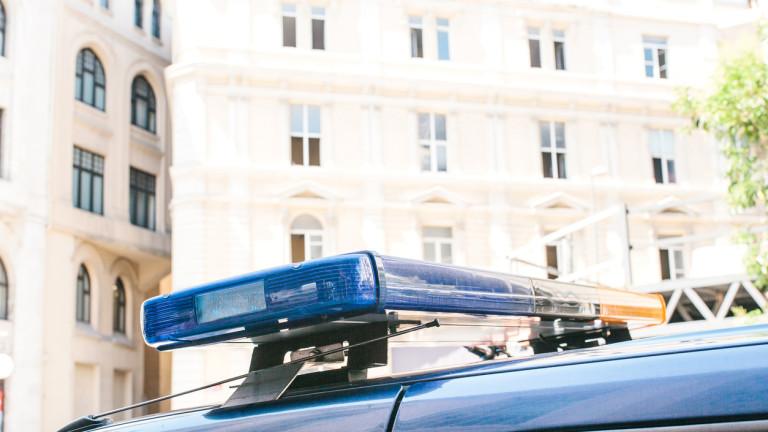 Part of the police car is a siren on the background of the buildings. Conceptual photo of public order protection, representatives of power, protection of the population from crime. Authorities.