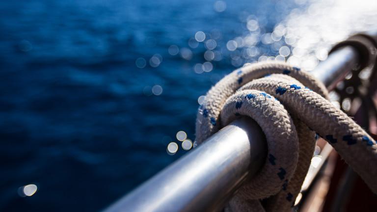 Sailboat rope, yacht detail. Yachting