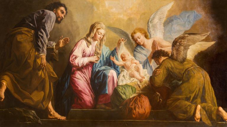 Vienna The Nativity paint in presbytery of Salesianerkirche church
